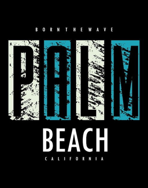 Palm Beach typografie voor t-shirtontwerp premium vector