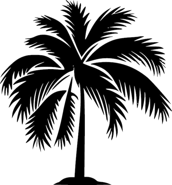 Premium Vector | Palm black and white vector illustration