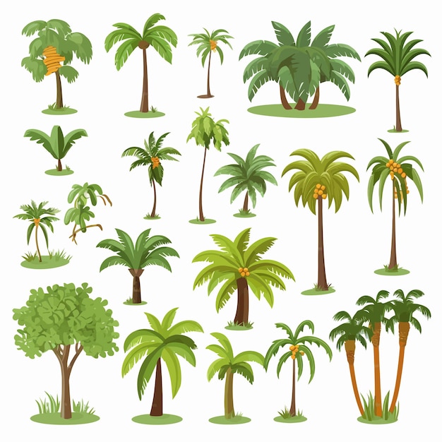 Palm_bomen_set_graphic_elements_in_flat_design