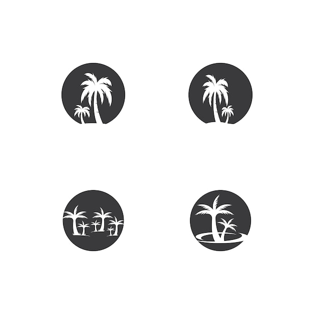 Palm Coconut Tree Logo Icon Silhouette