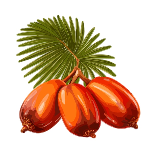 Palm fruit vector on white background