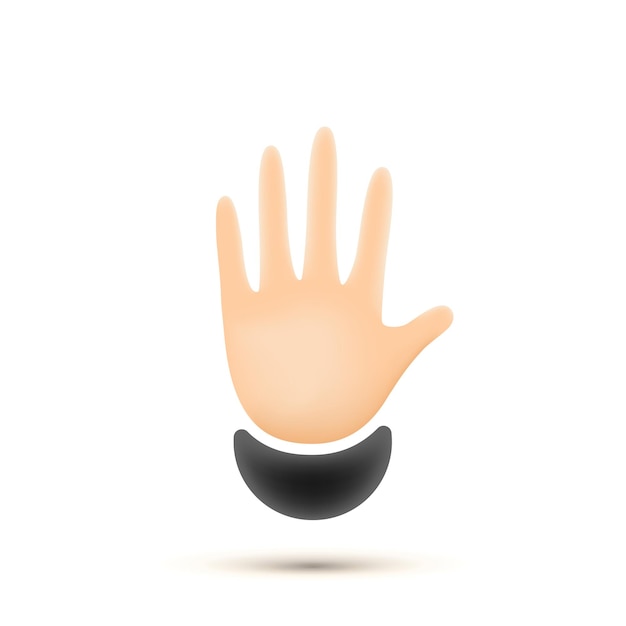 Palm hand five fingers hello illustration