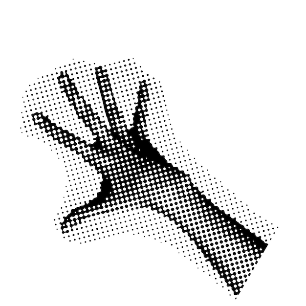 Palm hand with half tone effect s vector illustration