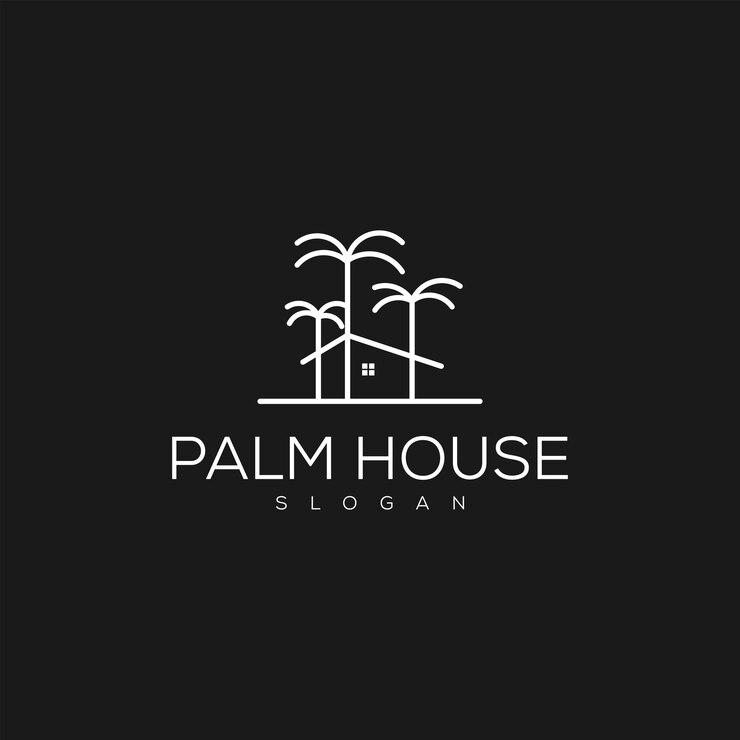 palm home logo. vector house