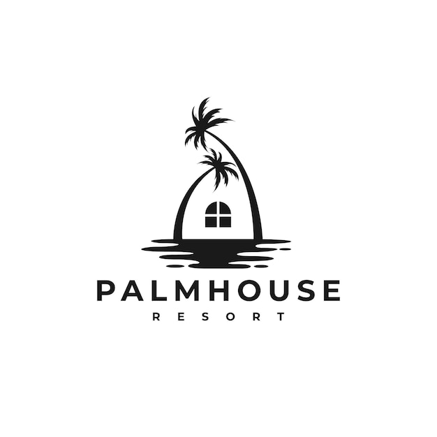 Vector palm house creative logo design