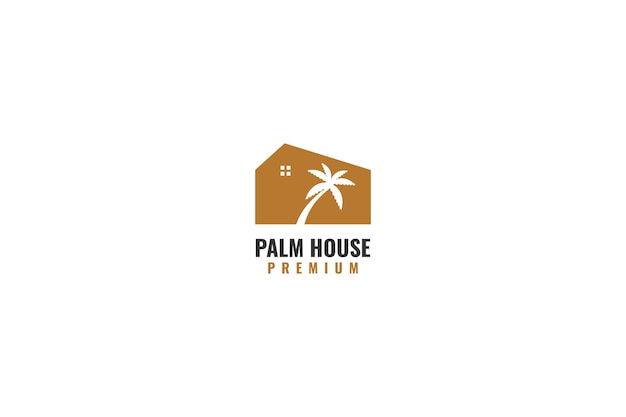 Palm house logo design vector template illustration idea