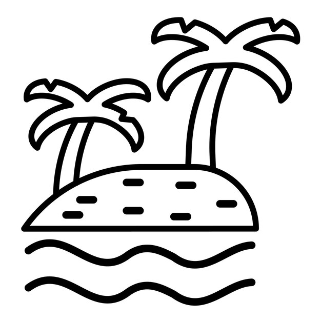 Palm Island Vector Illustratie Stijl