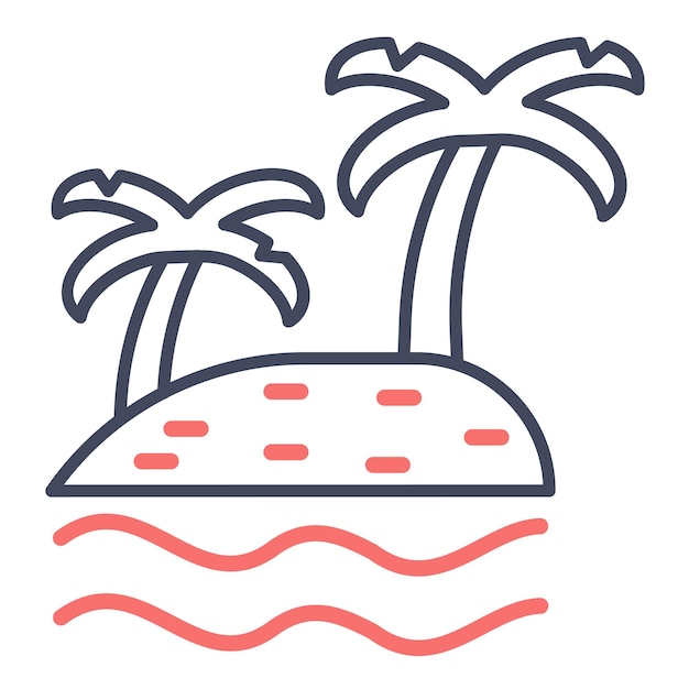 Vector palm island vector illustration style