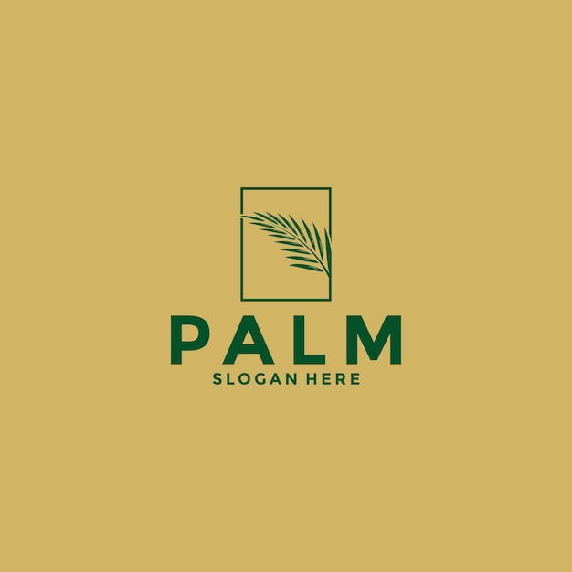 Vector palm leaf logo design vector creative palm leaf logo icon template