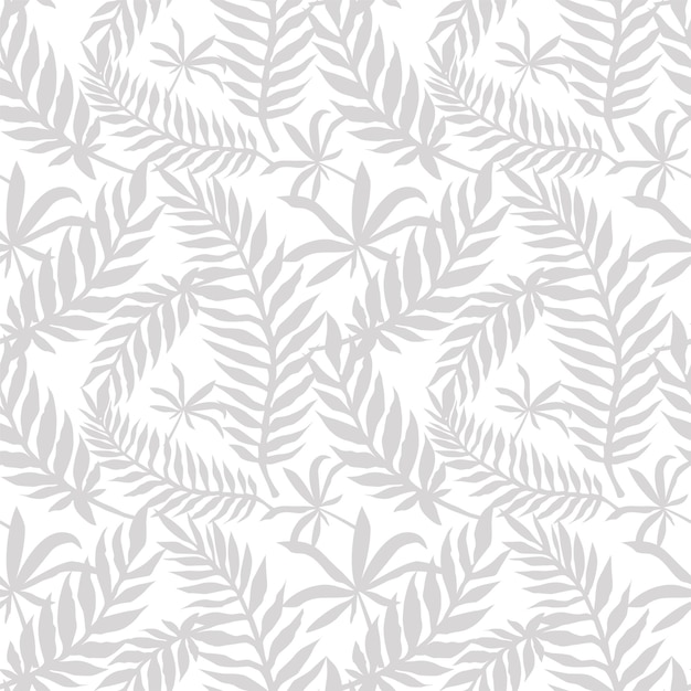 팜 리프 원활한 배경 흑백 패턴 열 대 잎