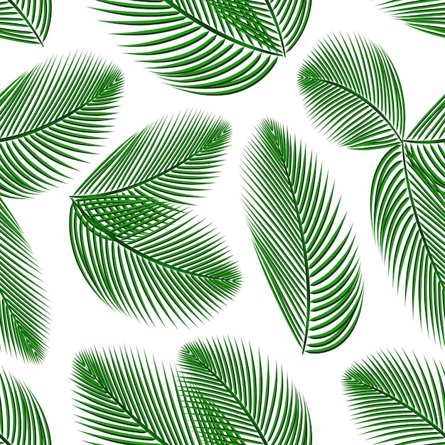 Vector palm leafs seamless pattern