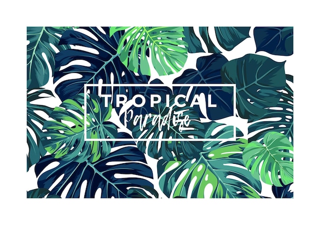 Vector palm leaves background