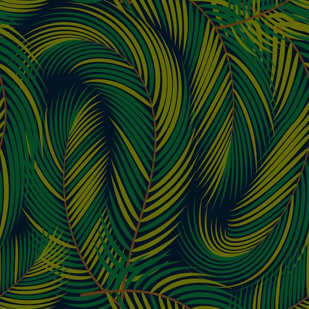 Palm leaves make a seamless pattern