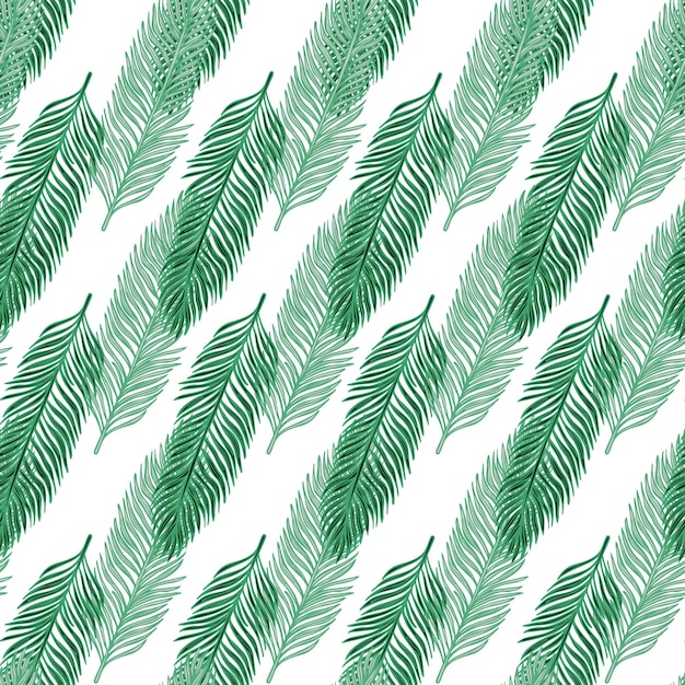 palm leaves seamless pattern tropical branch in engraving style hand drawn texture for fabric wallpaper textile print wrapping paper vector illustration