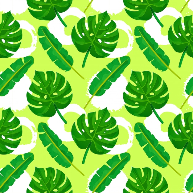 Palm leaves seamless pattern.