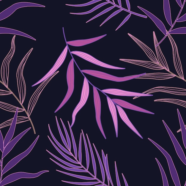 Vector palm leaves seamless pattern