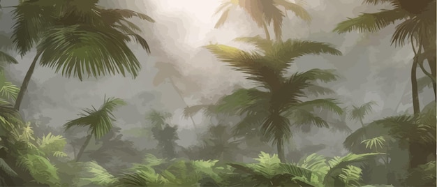 Пальмовые листья тропический бесшовный фон графический дизайн с удивительными пальмами, подходящими для тканей