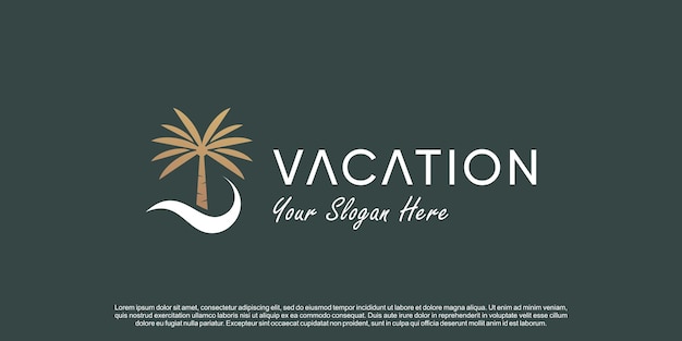 Вектор дизайна логотипа пальмы с творческой простой и уникальной концепцией