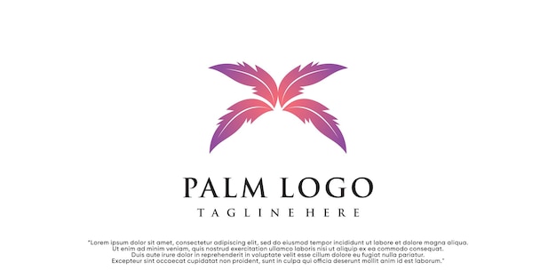 Palm logo design vettoriale con un concetto creativo semplice e unico