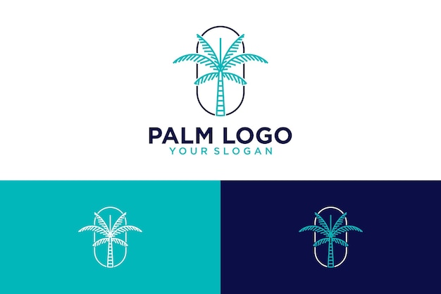 дизайн логотипа пальмы с штриховым рисунком