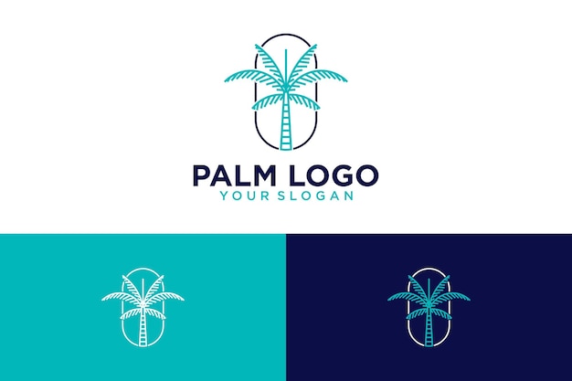 Palm logo design with line art