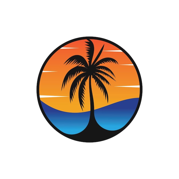 Palm logo icon template and symbol vector tree