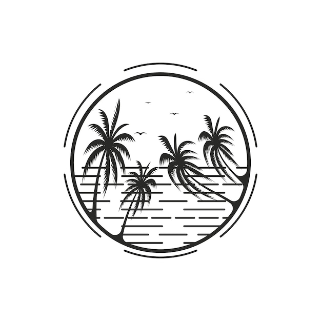 Palm logo icon template and symbol vector tree