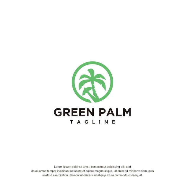 Palm logo ontwerp tempel