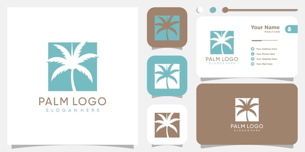 Palm logo ontwerp vector met creatief, eenvoudig en uniek concept