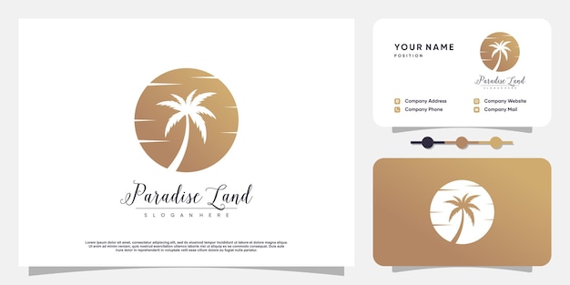 Palm logo ontwerp vector met creatief, eenvoudig en uniek concept