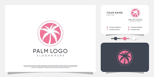 Palm logo ontwerp vector met creatief, eenvoudig en uniek concept