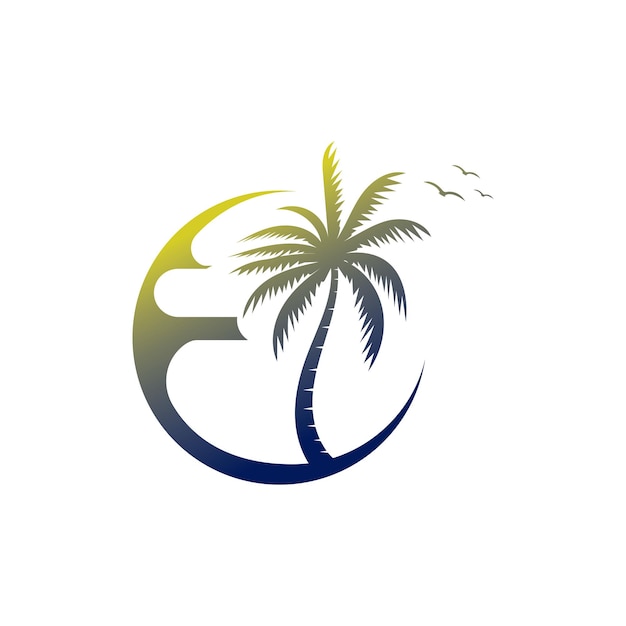 Palm logo pictogrammalplaatje en symbool vector boom