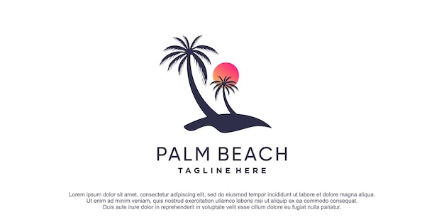 Palm logo with modern unique concept for business Premium Vector