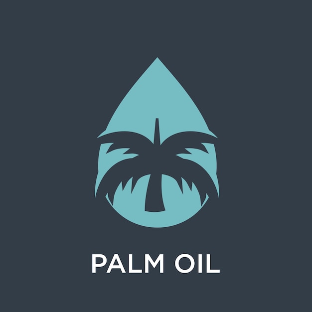 Palm oil logo design template with creative concept