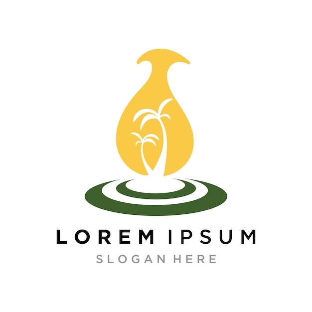 Вектор Шаблон логотипа пальмового масла