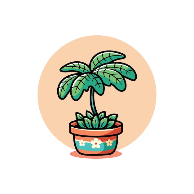 illustrazione di progettazione del vettore della pianta di palma