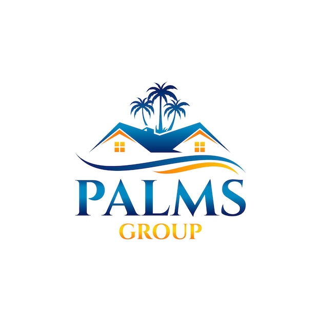 Palm real estate logo template