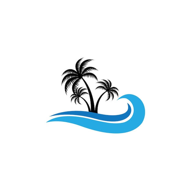 palm strand logo pictogram ontwerp sjabloon vector