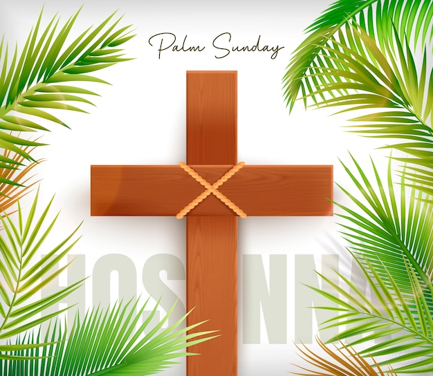palm sunday cross illustration