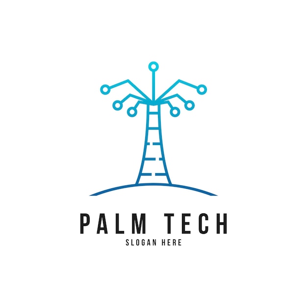 Palm tech logo design concept