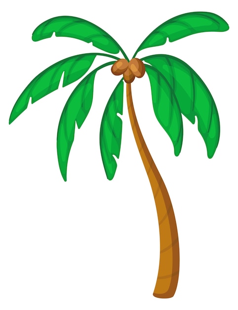 Premium Vector | Palm tree cartoon icon tropical coconut plant isolated ...