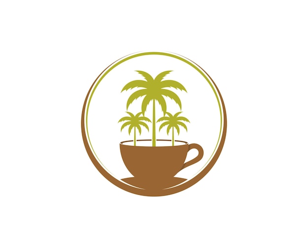 Пальма на кофейной чашке
