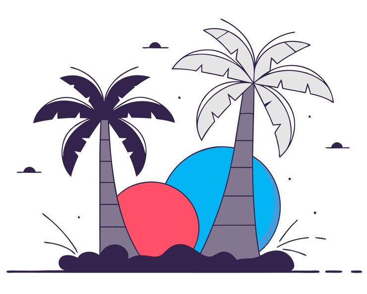 Vector palm tree concept illustration