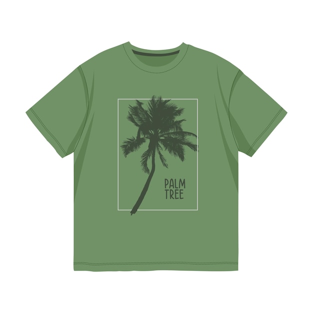 Vettore t-shirt streetwear verde palma