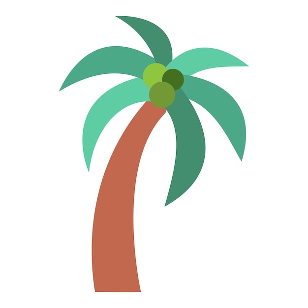 Palm Tree Icon in Flat Style