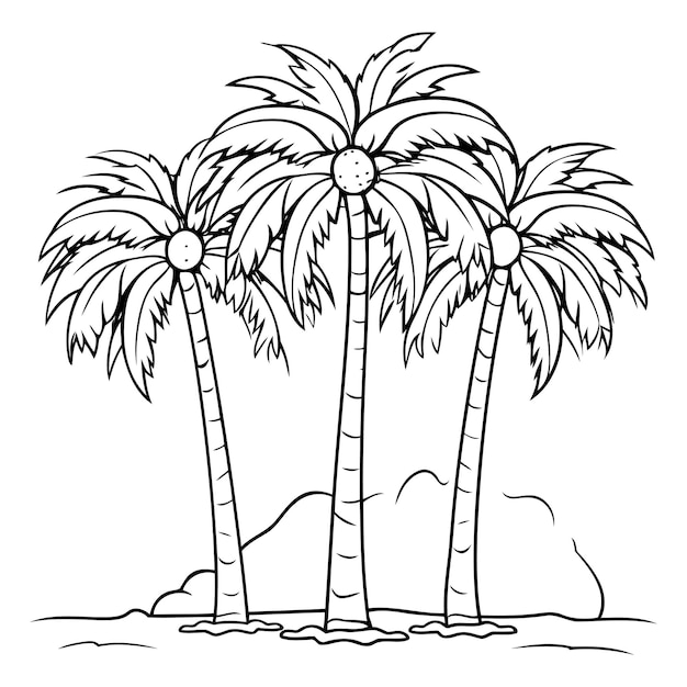 Vettore iconica di palma illustrazione disegnata a mano dell'icona vettoriale di palma per il web