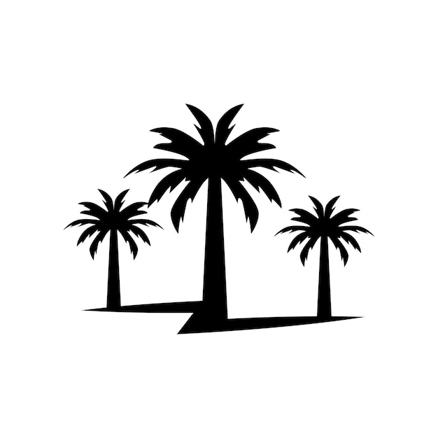 Vettore il modello di disegno della silhouette dell'icona della palma è isolato