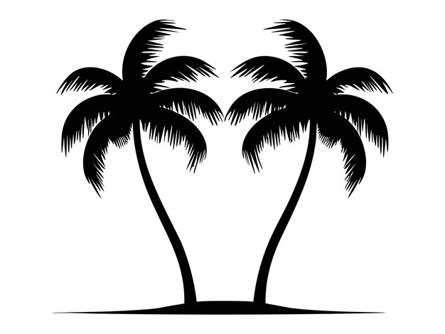 Palm tree icon template vector illustration palm silhouette Design of palm trees for posters