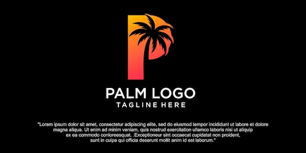 Illustrazione di palma silhouette logo simbolo vector