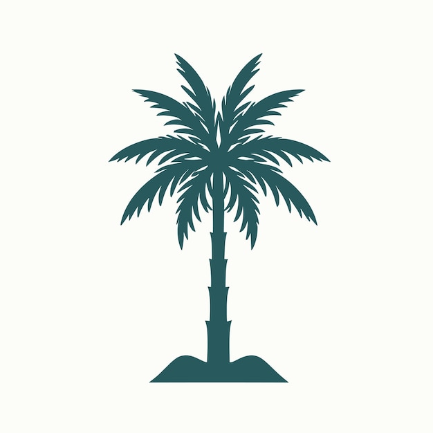 a palm tree is in a blue and green image